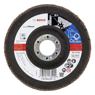 Plateau à lamelles BEST FOR METAL surface bombée diam.125 mm grain 40 2608606922