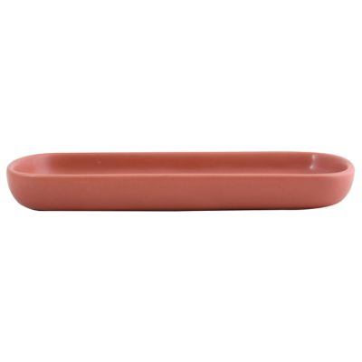 Plateau MSV Spirella Maonie en céramique coloris terracota mat L.25,7x l.11,5 x H.2,8 cm