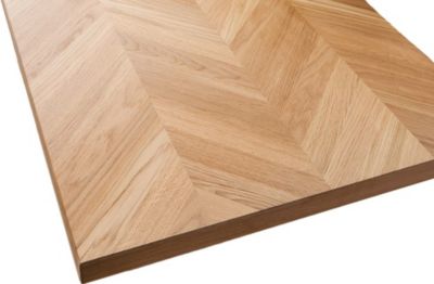 Plateau plaqué chêne huilé point de Hongrie L.200 x l.80 cm, ép.37 mm