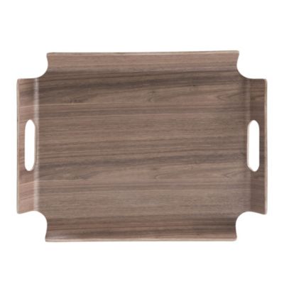 Plateau rectangle 44.5 x 33.5 cm No Angle brun