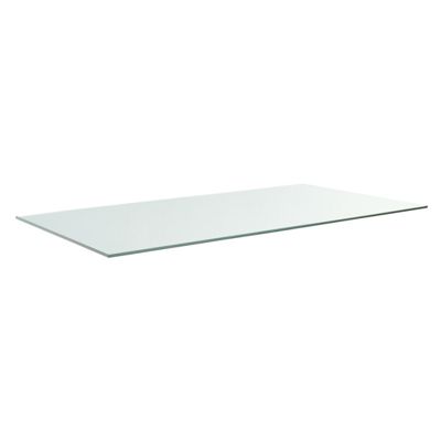 Plateau rectangulaire 130 x 60 cm en verre trempé transparent