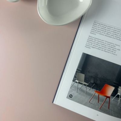 Plateau rond 120cm couleur rose bourbon - Restootab