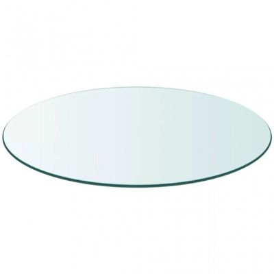 Plateau rond 60 cm en verre trempé transparent