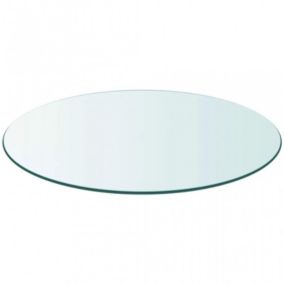 Plateau rond 60 cm en verre trempé transparent