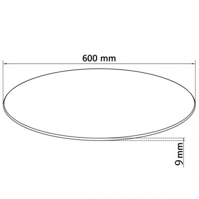 Plateau rond 60 cm en verre trempé transparent