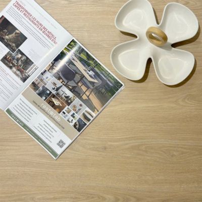 Plateau rond 80 decor chene dolomite - Restootab