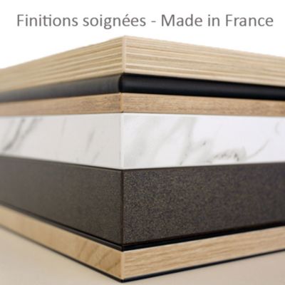 Plateau rond 80 decor chene dolomite - Restootab