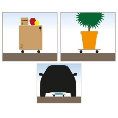 Plateau roulant manutention 58x29 cm charge 150 kg avec roulettes pivotantes