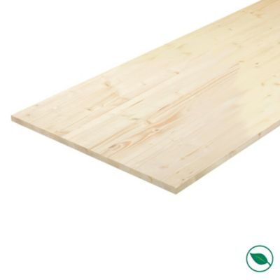Plateau sapin massif lamellé collé abouté 1200 x 800 x 18 mm