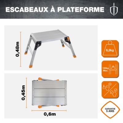 Plateforme de travail 500 x 600mm aluminium Magnusson