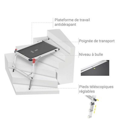 Plateforme escalier - hauteur max de travail 2.80m - 9940-001
