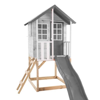 Plateforme pilotis pour maisonnette modulable  en bois  blanc