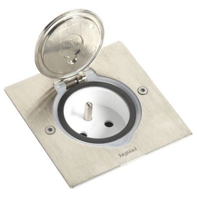 Platine de sol carre a equiper de mecanisme Mosaic 1 poste inox brosse-89700
