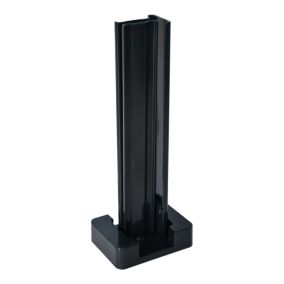 Platine grise en acier pour poteau à encoche Blooma