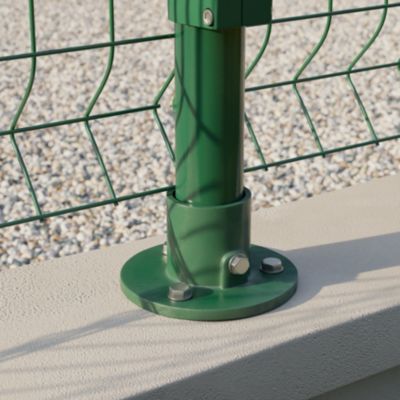 Platine pour poteau de grillage ⌀ 3 x P.12 cm vert