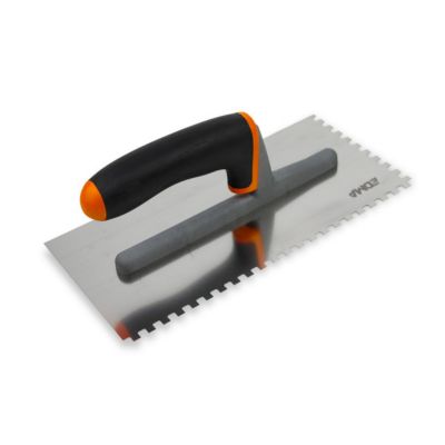 Platoir cranté 280 mm EDMA dents 6x6 mm, lame inox, manche bi-matière - 255655