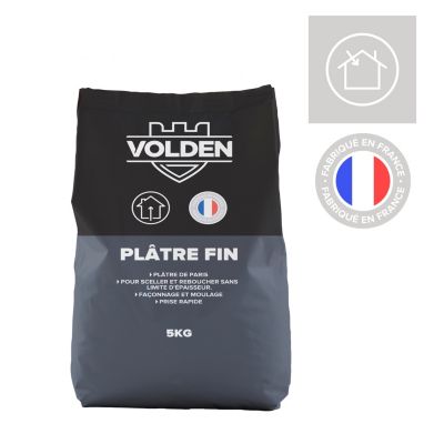 Platre fin prise rapide sac 5Kg Volden