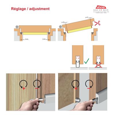 Plinthe acoustique thermique automatique en applique 830mm