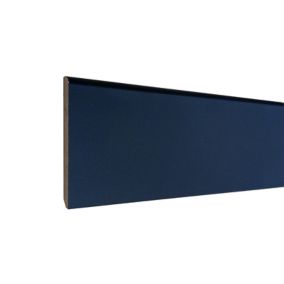 Plinthe arêtes vives avec bord arrondi MDF papier noir 240 x 8 cm, ép.14 mm