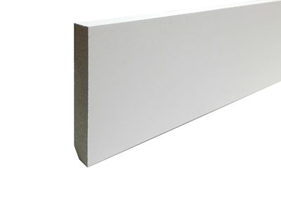 Plinthe arêtes vives MDF hydro blanc 244 x 10 cm, ép.12 mm