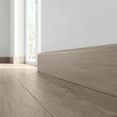 Plinthe arrondie MDF décor 9 chêne gris GoodHome 220 x 8 cm, ép.13 mm