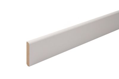 Plinthe arrondie MDF prépeint blanc 244 x 12 cm, ép.12 mm