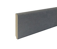 Plinthe arrondie MDF revêtu papier gris 240 x 8 cm, ép.14 mm