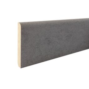 Plinthe arrondie MDF revêtu papier gris béton 240 x 8 cm, ép.14 mm