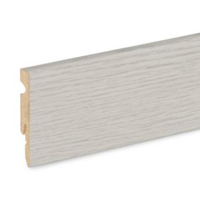 Plinthe bois MDF blanche pour parquet et stratifié GoodHome Décor 20 L.220 x H.6 x ép.1,1 cm