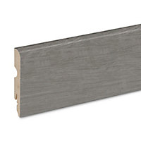 Plinthe bois MDF grise pour parquet et stratifié GoodHome Décor 95 L.220 x H.8 x ép.1,3 cm