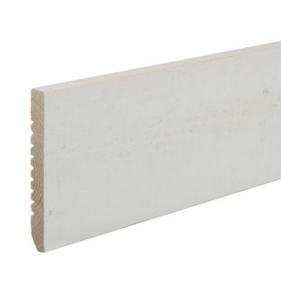 Plinthe brut de sciage Blanc 9 x 68 mm L.2,05 m