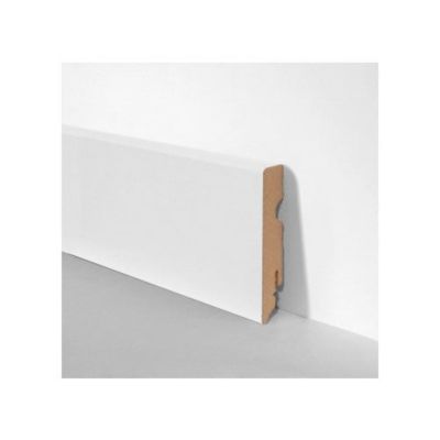 PLINTHE CARRÉE en FIBRE DE BOIS COMPACTE 80X15 BLANC (prix au mètre)