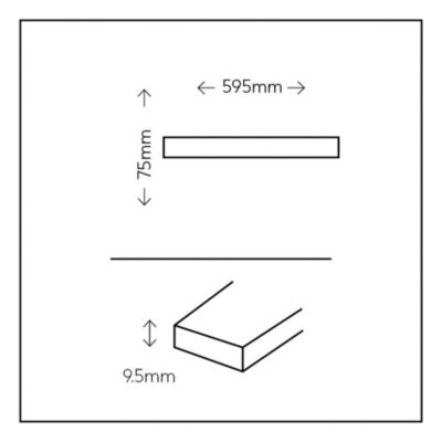 Plinthe carrelage effet pierre beige L.60 x l.7,5 cm x ép.9 mm, Kyat