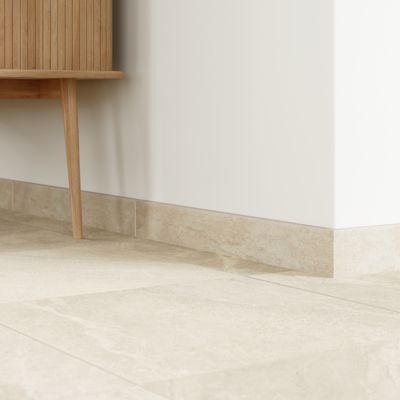 Plinthe carrelage effet pierre beige mocca L.45 x l.0,75 cm x ép.9,1 mm, Limo Mocca