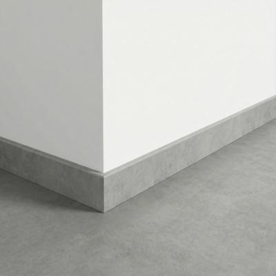 Plinthe carrelage gris mat effet béton L.61.6 x l.8 cm x ép.8,5 mm, Konkrete