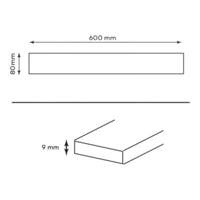 Plinthe carrelage intérieur effet marbre blanc L.60 x l.8 cm x ép.9 mm, Ultimate Marble