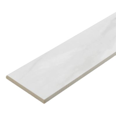 Plinthe carrelage intérieur effet marbre blanc L.60 x l.8 cm x ép.9 mm, Ultimate Marble