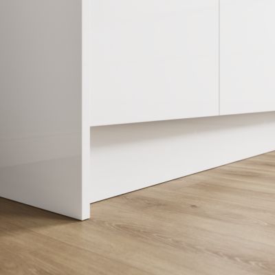 Plinthe de cuisine Goodhome Stevia et Garcinia Blanc H. 15 cm x l. 2.4 m x Ep. 16 mm