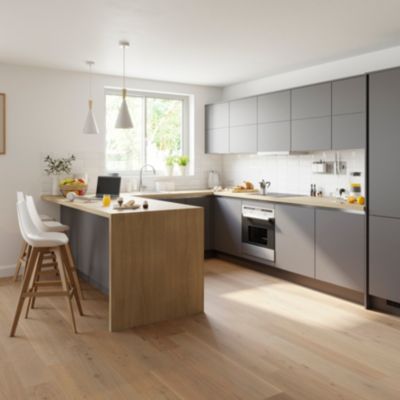 Plinthe de cuisine GoodHome Stevia gris mat H. 15 x l. 240 x Ep. 1,6 cm