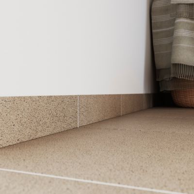 Plinthe en carrelage beige mat L.33,3 x l.7.5 cm x ép.7 mm, Porphyre