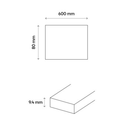 Plinthe en carrelage effet bois brut L.60 x l.8 cm x ép.9,4 mm, Woodproject