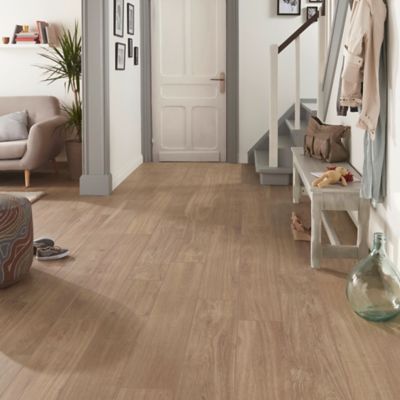 Plinthe en carrelage effet bois brut naturel L.60 x l.8 cm x ép.9 mm, Goodhome Rusticwood