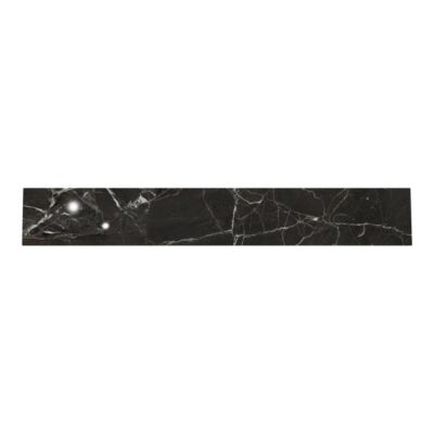 Plinthe en carrelage effet marbre anthracite brillant L.60,8 x l.7 cm x ép.8,5 mm, Aruma