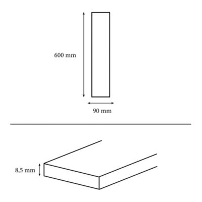 Plinthe en carrelage effet marbre gris brillant L.60 x l.7,5 x ép.8,5 mm, Aruma