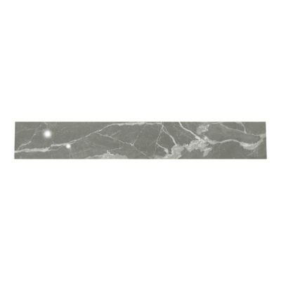 Plinthe en carrelage effet marbre gris brillant L.60 x l.7,5 x ép.8,5 mm, Aruma