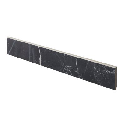 Plinthe en carrelage effet marbre noir poli L.59,5 x l.8 cm x ép.10 mm, Ultimate Marble