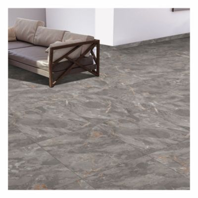 Plinthe en carrelage effet pierre gris mat L.60 x l.8 cm x ép.8,4 mm, Zerlina