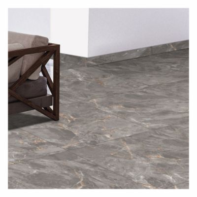 Plinthe en carrelage effet pierre gris mat L.60 x l.8 cm x ép.8,4 mm, Zerlina
