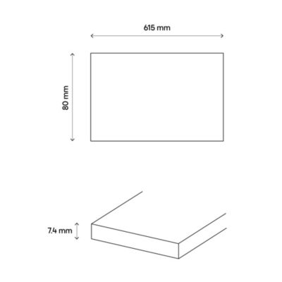 Plinthe en carrelage ivoire effet béton L.61,5 x l.8 cm x ép.7,4 mm, Konkrete