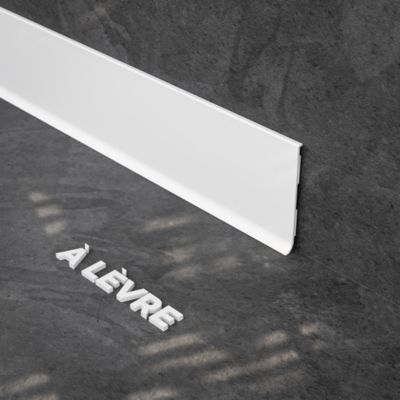 Plinthe à Lèvre PVC - Blanc - 1 m, Lot de 10